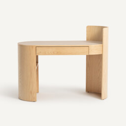Abbas Desk in Oak Veneer and Leather - thumbnail 3
