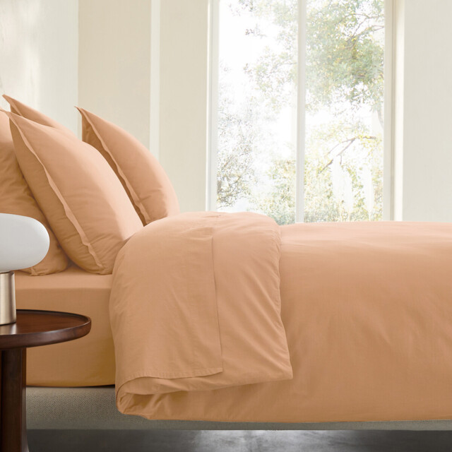 Sabbal Washed Cotton Percale 300 Thread Count Duvet Cover - image 1