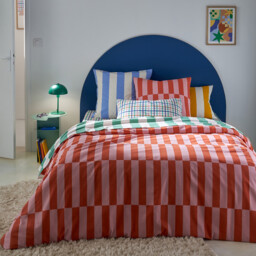 Hendaye Blue Cotton Pillowcase - thumbnail 3