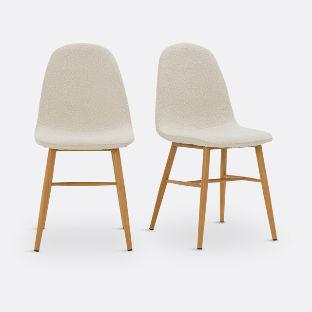 Set of 2 Polina Boucle Dining Chairs - image 1
