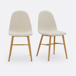 Set of 2 Polina Boucle Dining Chairs