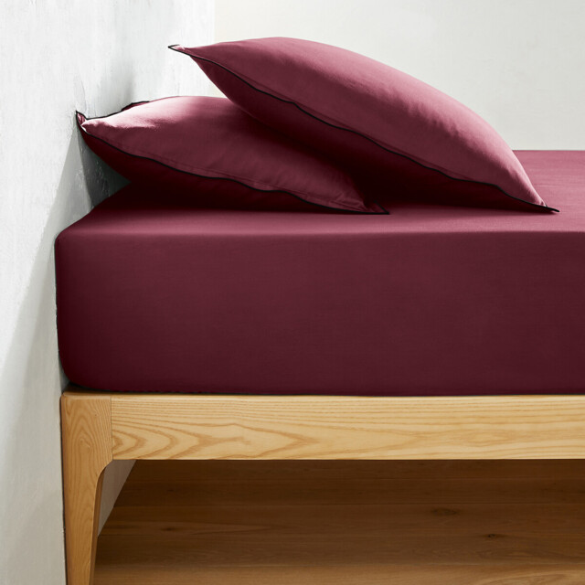 Victor Plain Washed Cotton Satin 300 Thread Count Fitted Sheet - image 1