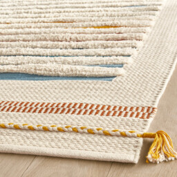 Tomulo Striped Hand Woven 100% Organic Cotton Child's Rug - thumbnail 4