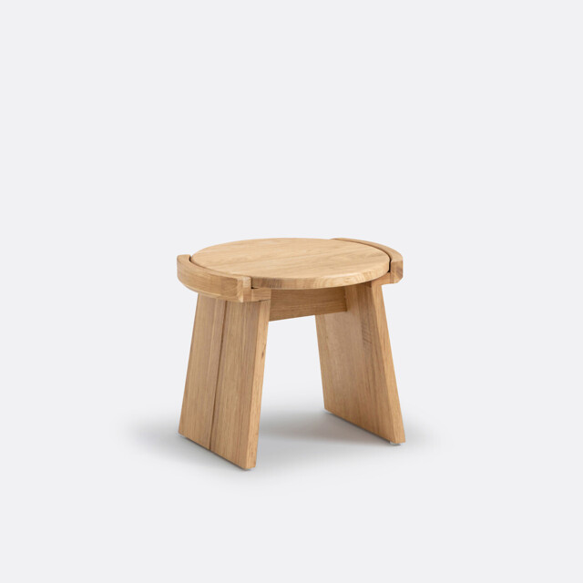 Tibet Mini Stool in Solid Oak, Height 30cm - image 1