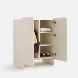 Cesco 2-Door Low Cupboard with Hanging Rail and Shelves - thumbnail 4