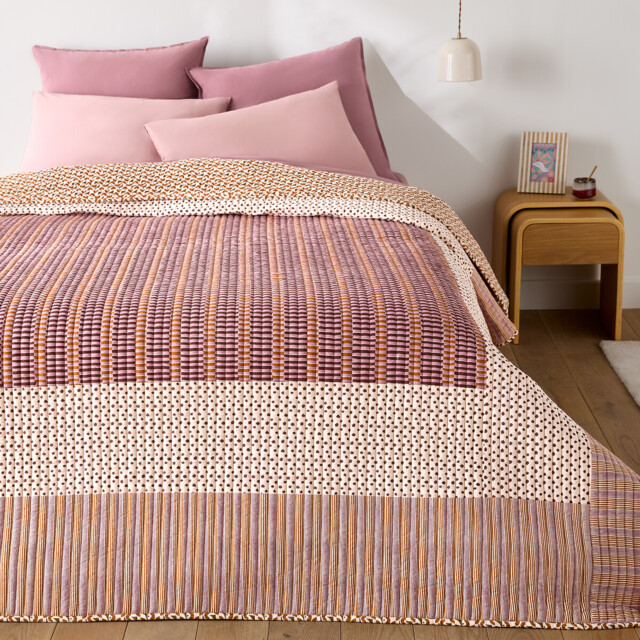 Nahro Patchwork Print Washed Cotton Quilted Bedspread - image 1