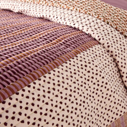 Nahro Patchwork Print Washed Cotton Quilted Bedspread - thumbnail 4
