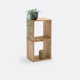 Set of 2 Edgar Storage Cubes in Solid Oak - thumbnail 1