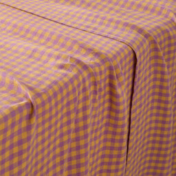 Acélie Lavender/Ochre Washed Linen Flat Sheet - thumbnail 3