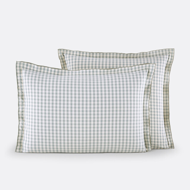 Cottage Green Cotton Seersucker Pillowcase - image 1
