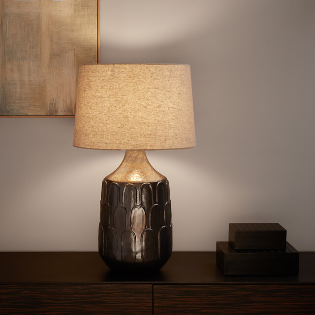 Synn Ceramic Table Lamp with Linen Shade - image 1
