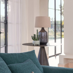 Synn Ceramic Table Lamp with Linen Shade - thumbnail 3