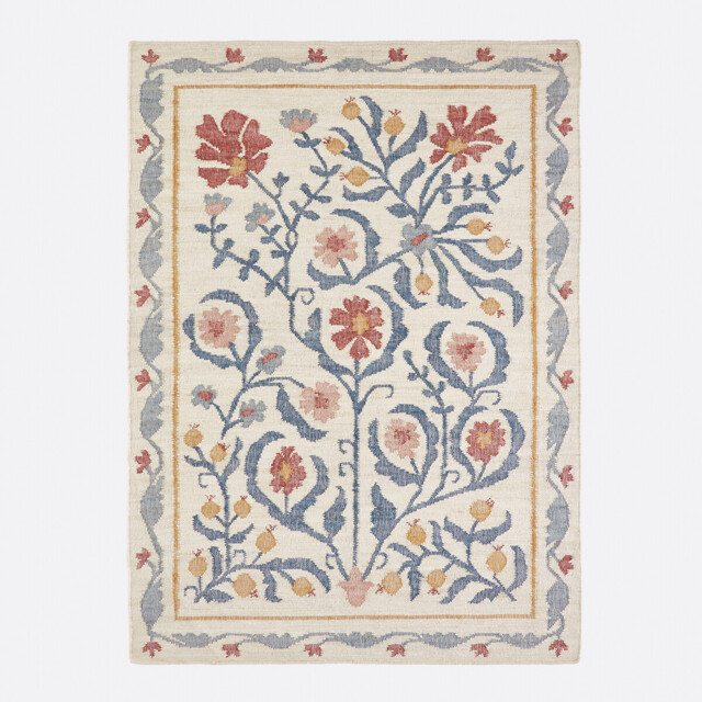 Antonia Rug in Jute with Flower Pattern - image 1