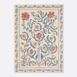 Antonia Rug in Jute with Flower Pattern