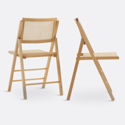 Set of 2 Rivia Beech & Cane Folding Chairs - thumbnail 3