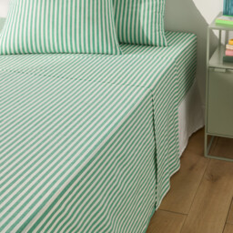 Soizic Green Cotton Flat Sheet - thumbnail 2