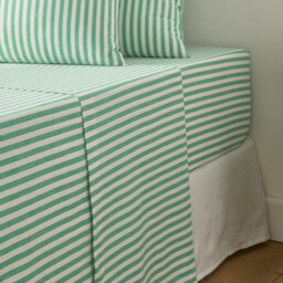 Soizic Green Cotton Flat Sheet - thumbnail 1