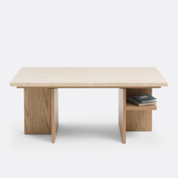 Caliste Coffee Table in Travertine, Length 100cm - thumbnail 3