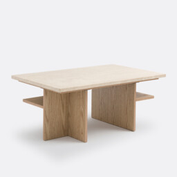 Caliste Coffee Table in Travertine, Length 100cm - thumbnail 4