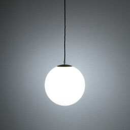 Moricio 30cm Diameter Opaline & Brass Globe Ceiling Light - thumbnail 4
