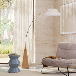 Nestwood Solid Oak/linen Arc Floor Lamp - thumbnail 2