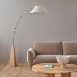 Nestwood Solid Oak/linen Arc Floor Lamp - thumbnail 3