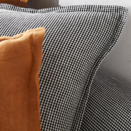 Linot Check Washed Linen Duvet Cover - thumbnail 3