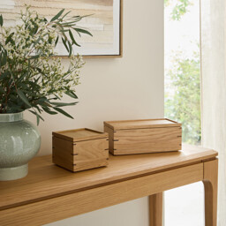Hibashi Natural Solid Oak Square Storage Box - thumbnail 3