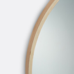 Alaria 59cm Diameter Round Oak Veneer Mirror - thumbnail 2
