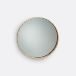 Alaria 59cm Diameter Round Oak Veneer Mirror - thumbnail 1