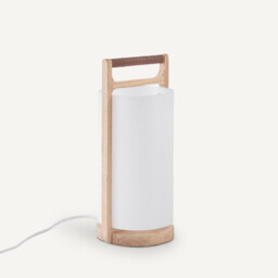 Fodéo Solid Oak and Opaline Lamp - thumbnail 3