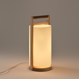Fodéo Solid Oak and Opaline Lamp - thumbnail 4