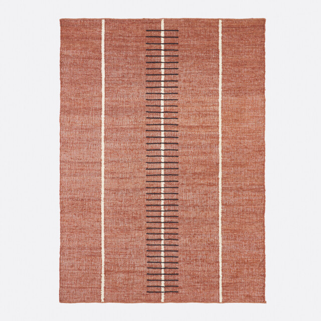 Calvy Line Print Cotton and Jute Rug - image 1