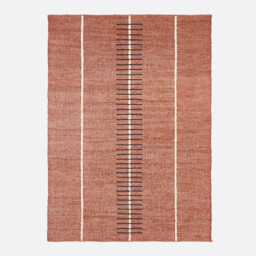 Calvy Line Print Cotton and Jute Rug - thumbnail 1