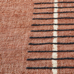 Calvy Line Print Cotton and Jute Rug - thumbnail 4