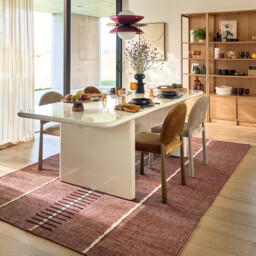 Calvy Line Print Cotton and Jute Rug - thumbnail 2