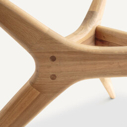 Marcielo Round Glass and Solid Oak Table - thumbnail 4