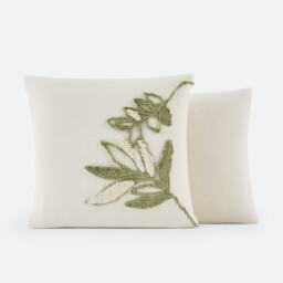 Piana Embroidered Foliage Cotton Pillowcase - thumbnail 3