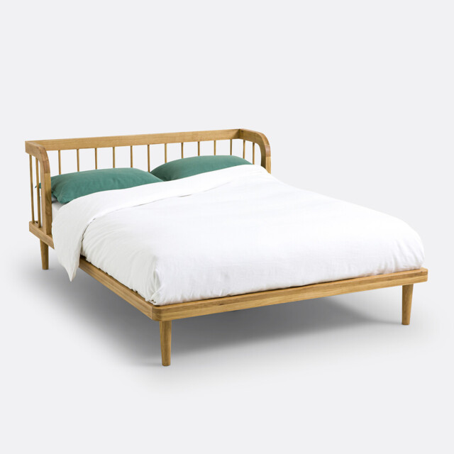 Matea Solid Oak Bed with Bed Base - image 1