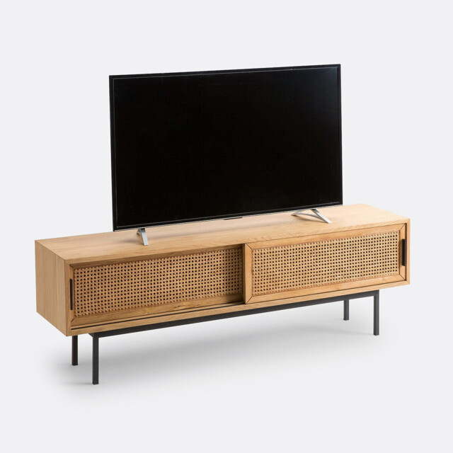 Waska TV Cabinet in Oak, Veneer and Cane 160cm - image 1
