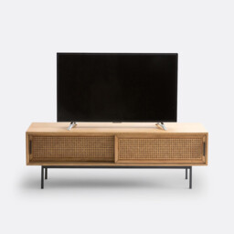 Waska TV Cabinet in Oak, Veneer and Cane 160cm - thumbnail 3