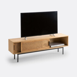 Waska TV Cabinet in Oak, Veneer and Cane 160cm - thumbnail 4