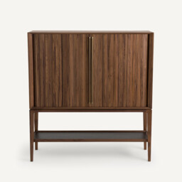 Liamca Sideboard/bar in Walnut Veneer and Leather - thumbnail 3