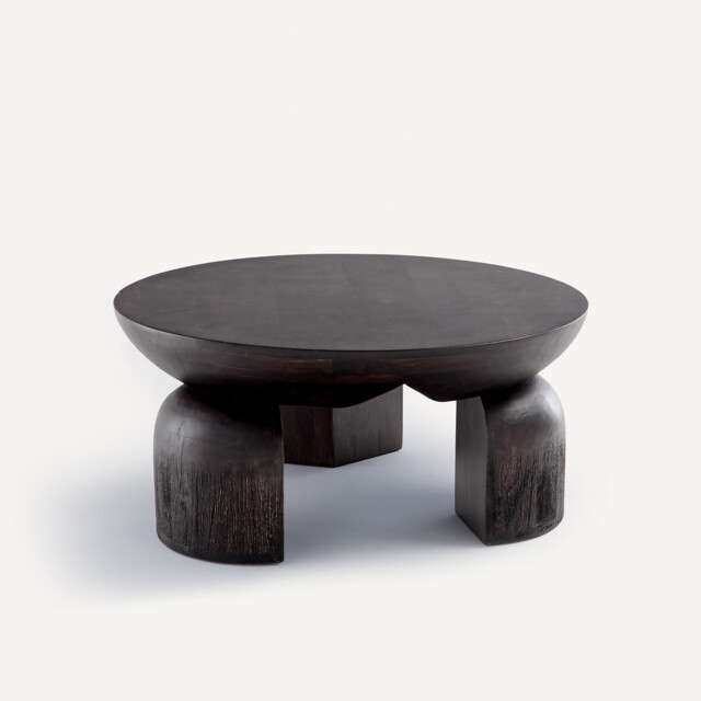 Lotus Tripod Coffee Table in Mango Wood - image 1