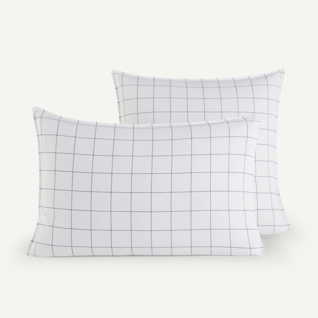 Ponlok Checked 100% Organic Cotton 300 Thread Count Pillowcase - image 1