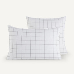 Ponlok Checked 100% Organic Cotton 300 Thread Count Pillowcase - thumbnail 1