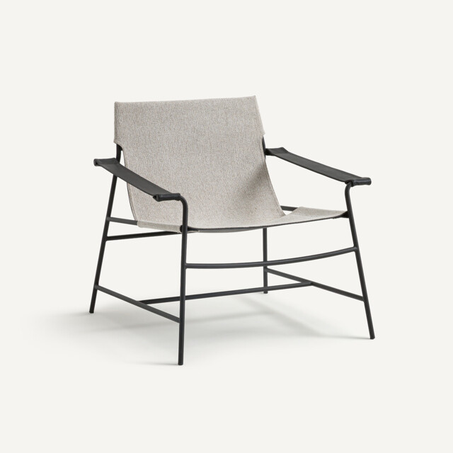 Alonzo Dual Fabric and Steel Metal Armchair - image 1