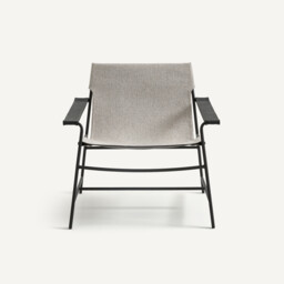 Alonzo Dual Fabric and Steel Metal Armchair - thumbnail 3