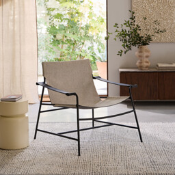 Alonzo Dual Fabric and Steel Metal Armchair - thumbnail 2