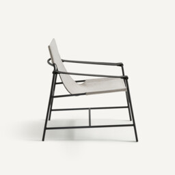 Alonzo Dual Fabric and Steel Metal Armchair - thumbnail 4